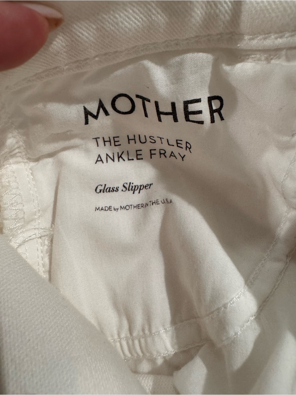 Mother Cropped White Hustler Ankle Fray High-Rise - Picture 8 of 9